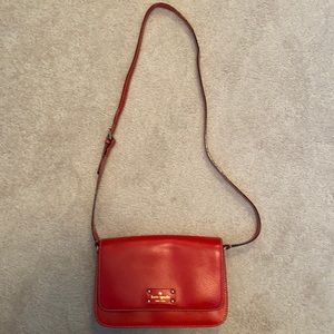 Red kate spade leather shoulder bag